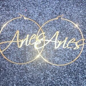 Gold Aries hoops